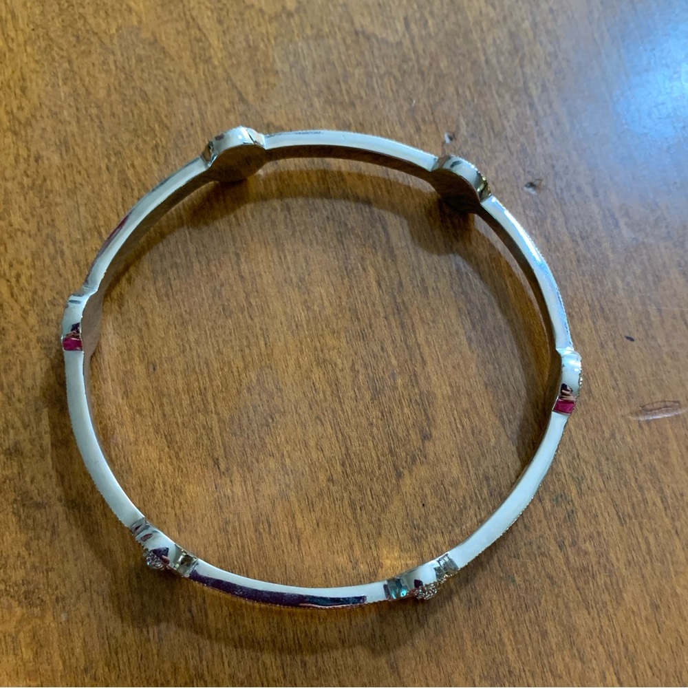 Silver Rhinestone Bangle - Picture 2 of 3